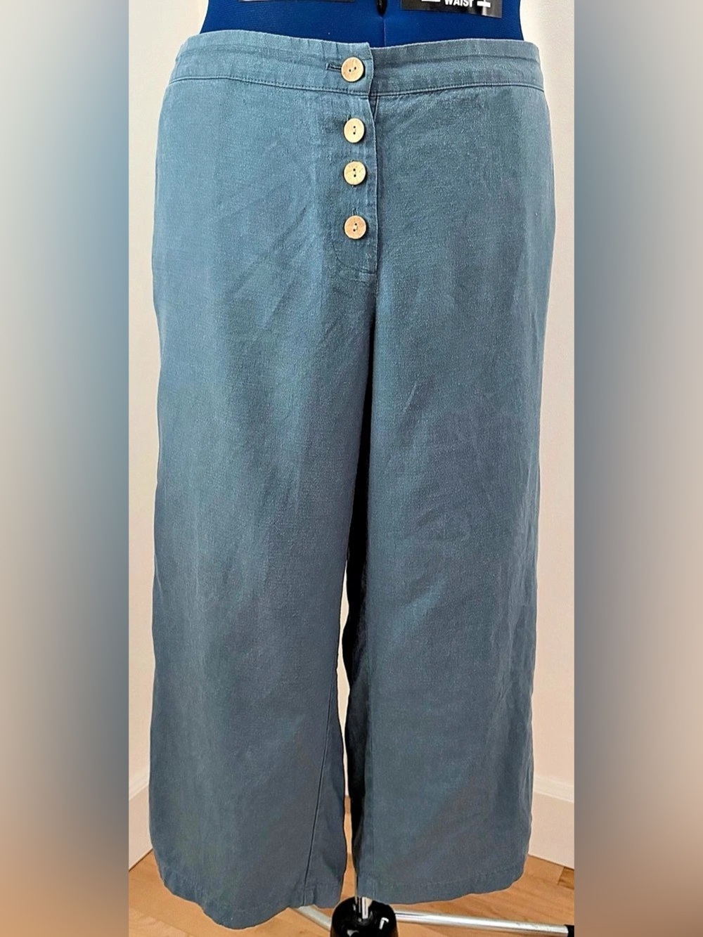 Pure Jill Linen Wide Leg Pants in Blue Size XL
